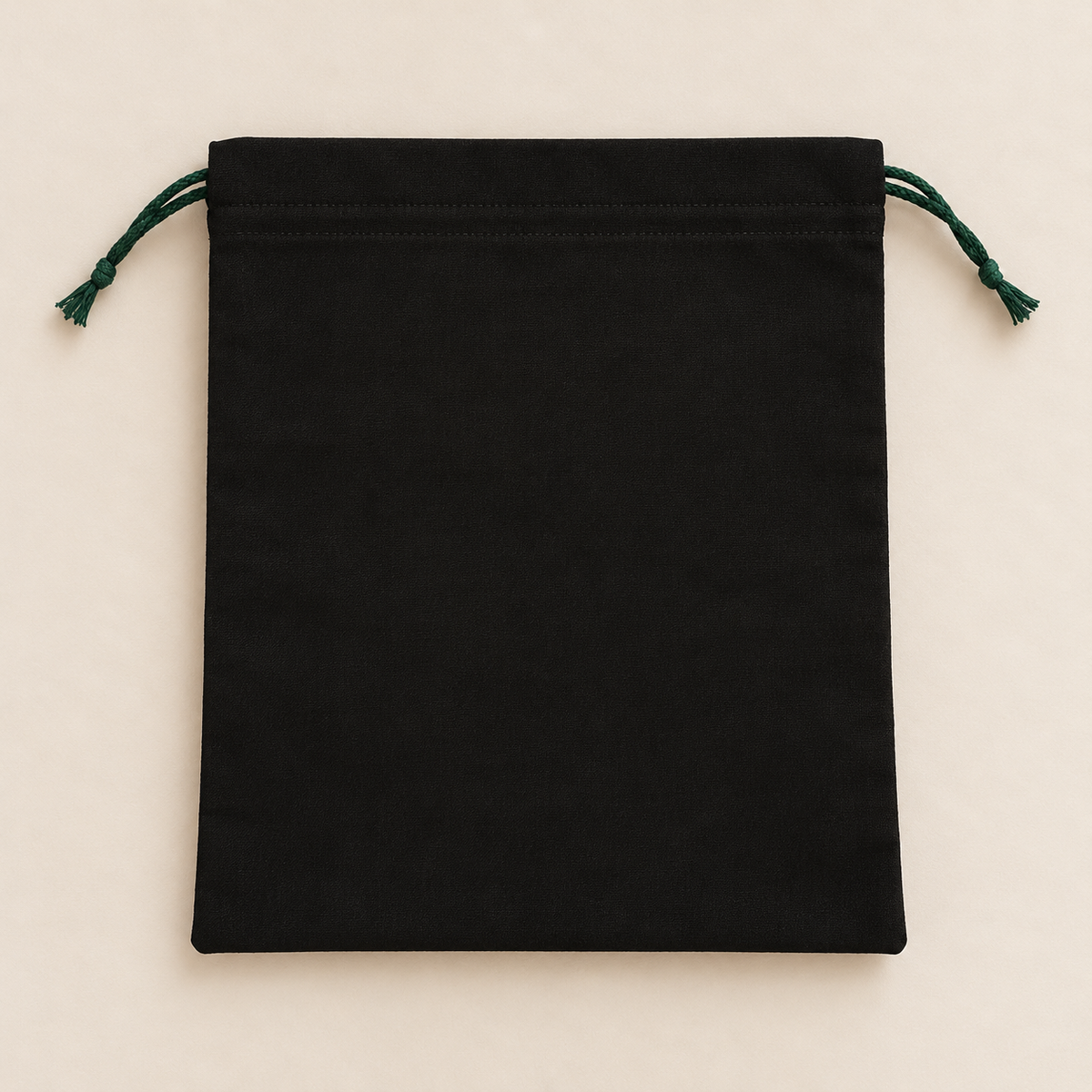 Handmade Woodland Mushroom Drawstring Bag – Black Reversible Style Fabric Pouch