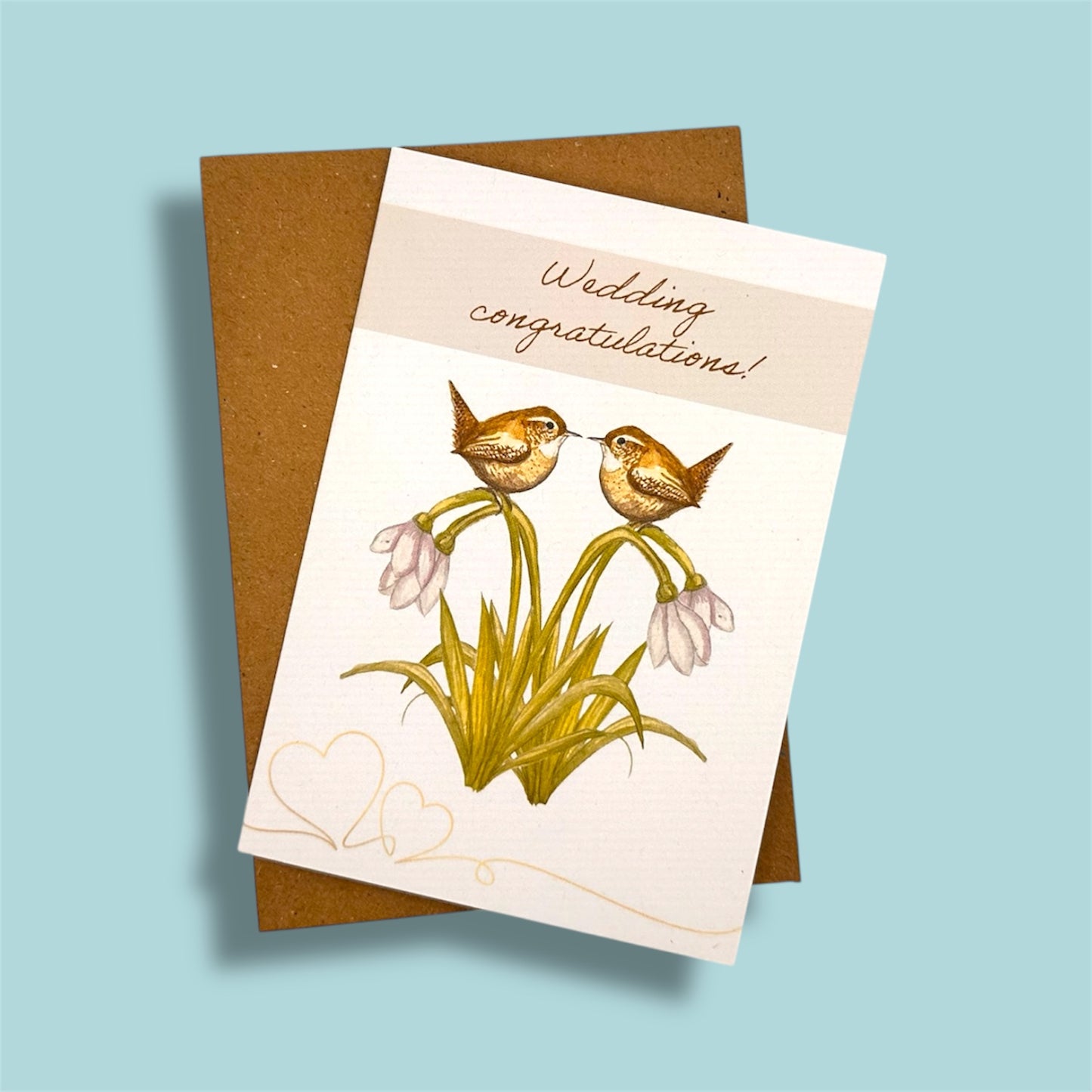 Wedding greeting card- British wildlife (wrens).