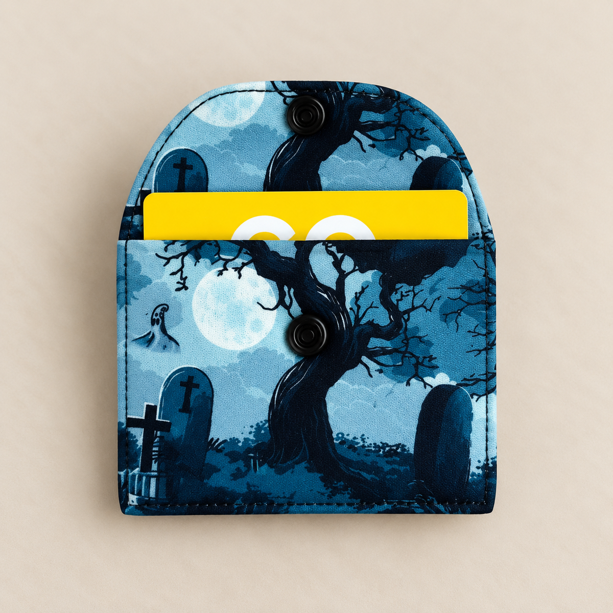 Handmade Halloween Graveyard Fabric Card Wallet
