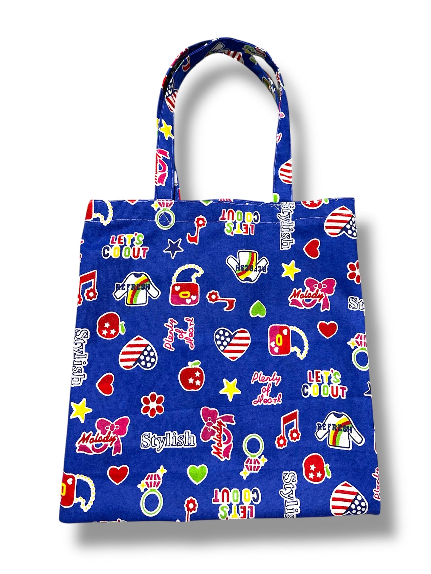 Handmade tote/shopping bag. Retro fun fabric.