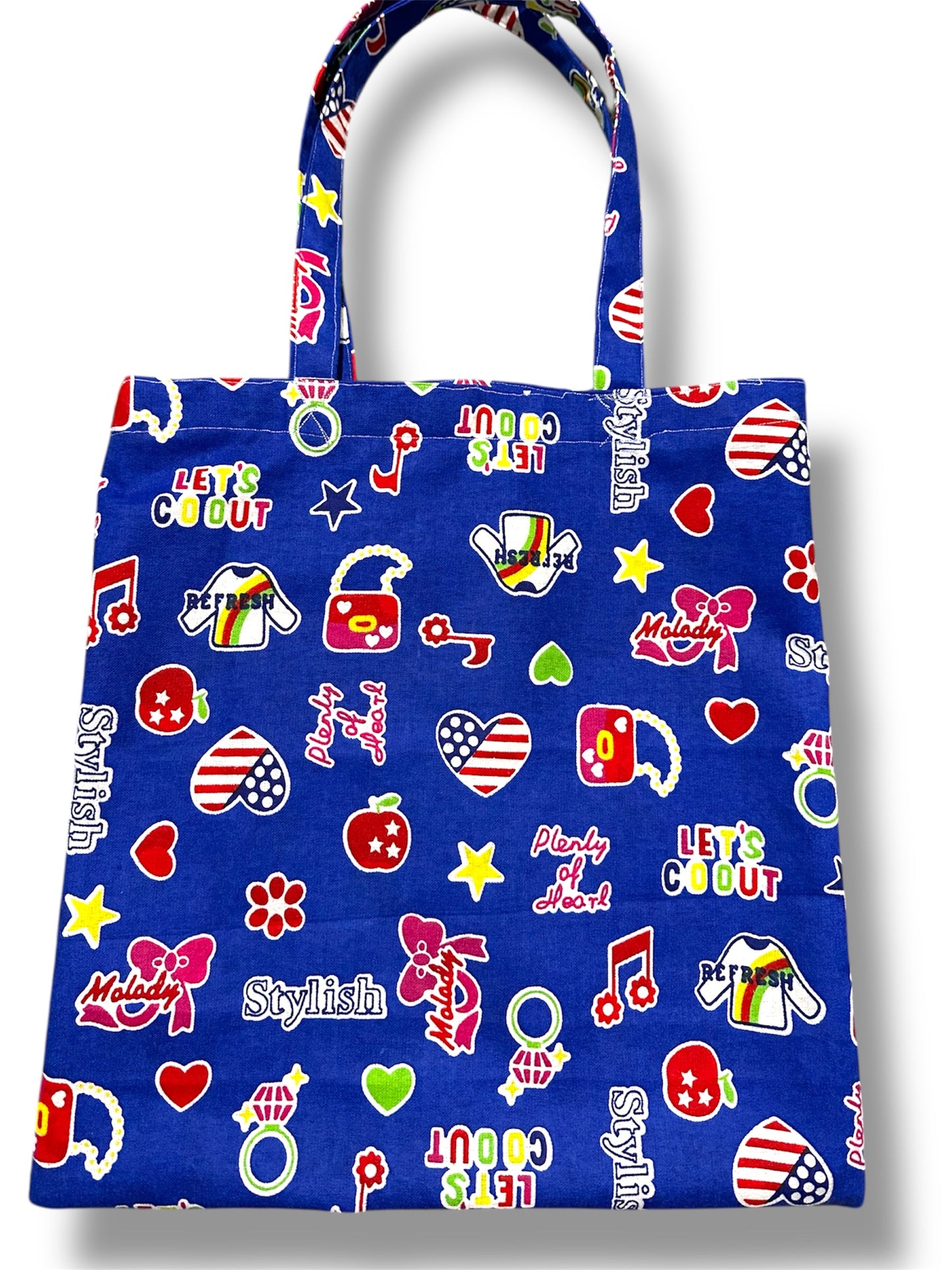 Handmade tote/shopping bag. Retro fun fabric.