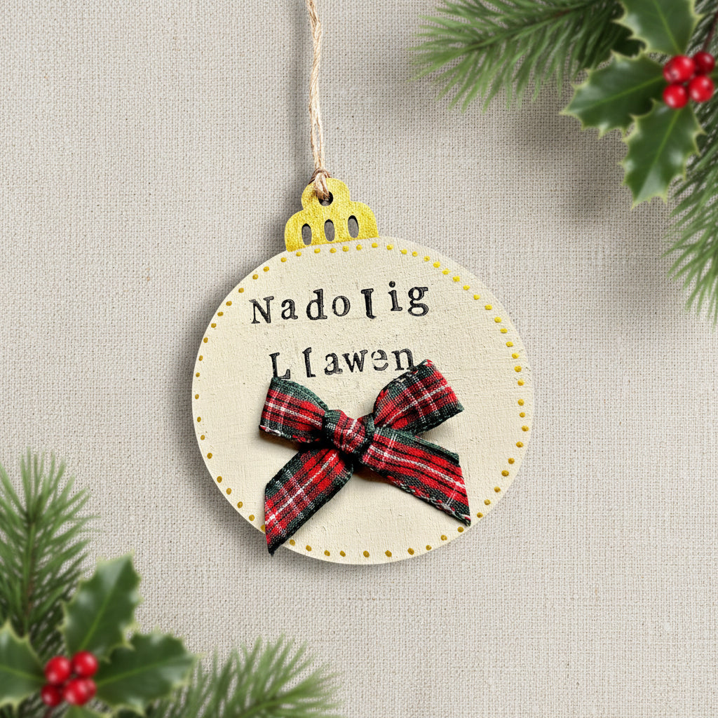 “Nadolig Llawen” Welsh Christmas tree decoration.