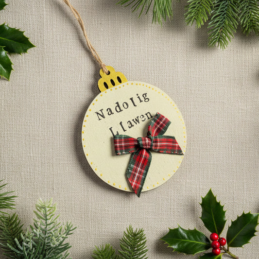 “Nadolig Llawen” Welsh Christmas tree decoration.